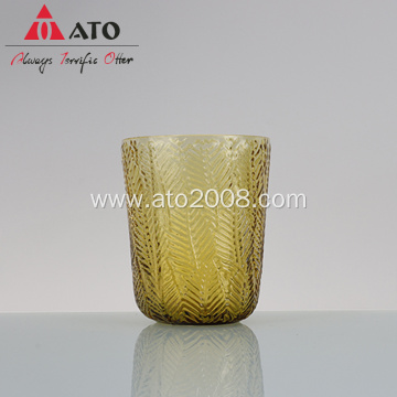 Leaf pattern solid color glass tumbler